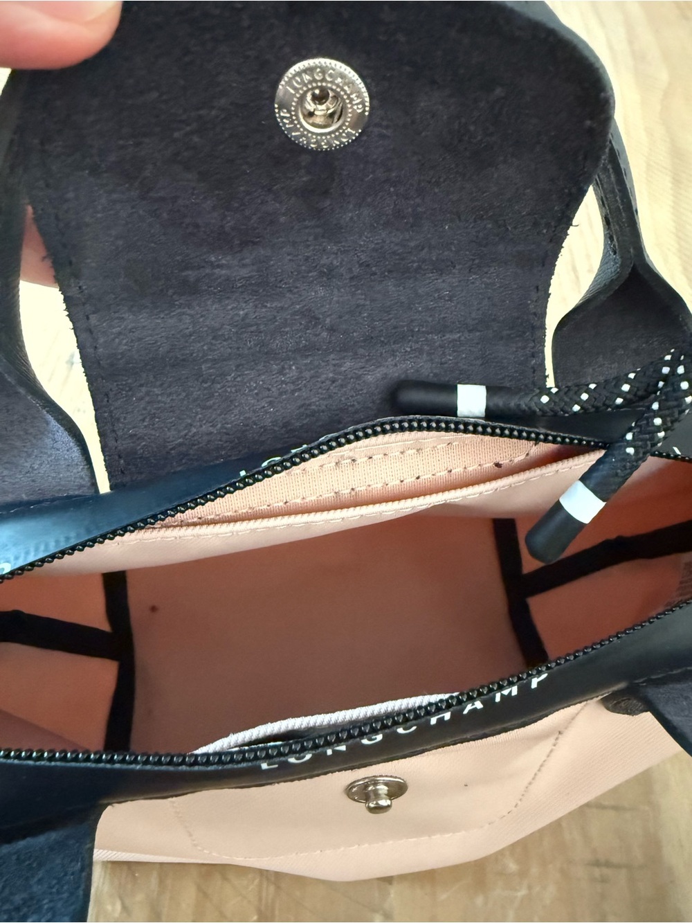 Longchamp Small Crossbody Tote in Light Pink and Black - Picture 6 of 6